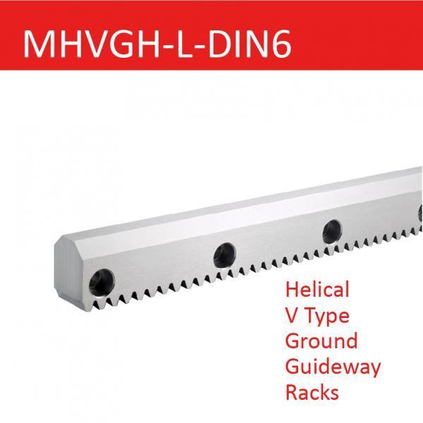 MHVGH-L-DIN6 Helical V Type Ground Guideway Racks